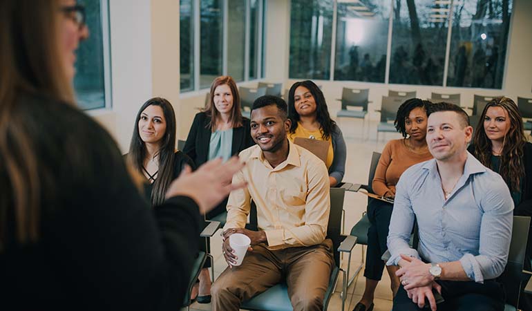 People attending a group event